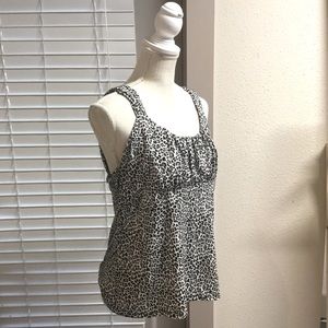White House Black Market Tank Animal Print Top